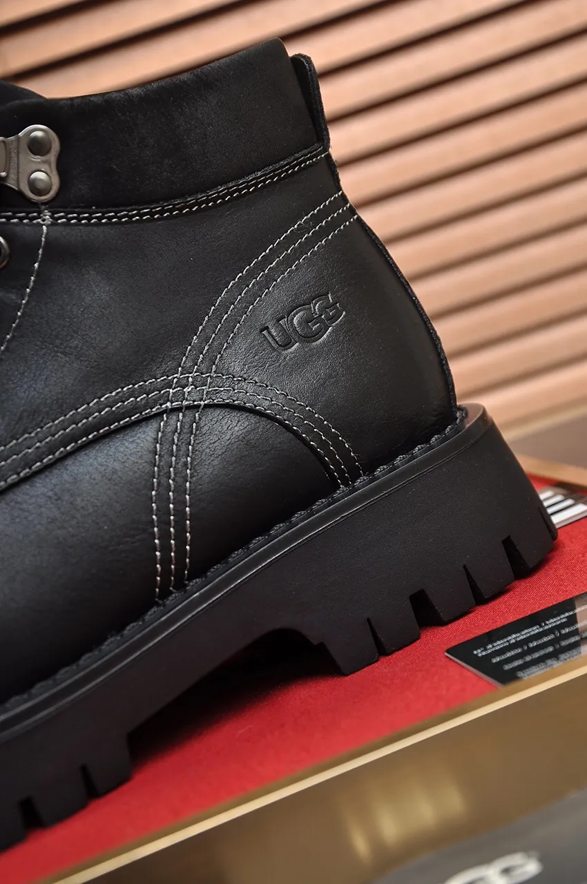 Men's shoes 💰640💶 [UGG] (full wool lining) top-end high-quality fur-in-one warm snow boots from Australia's warm luxury brand men's shoes, UGG-5877 official website synchronized, made of imported cowhide, carefully sewn...Imported rubber foam outsole (comfortable, soft, wear-resistant) The quality is really great...Exquisite workmanship, you can't put it down at first sight, available in sizes 39-44